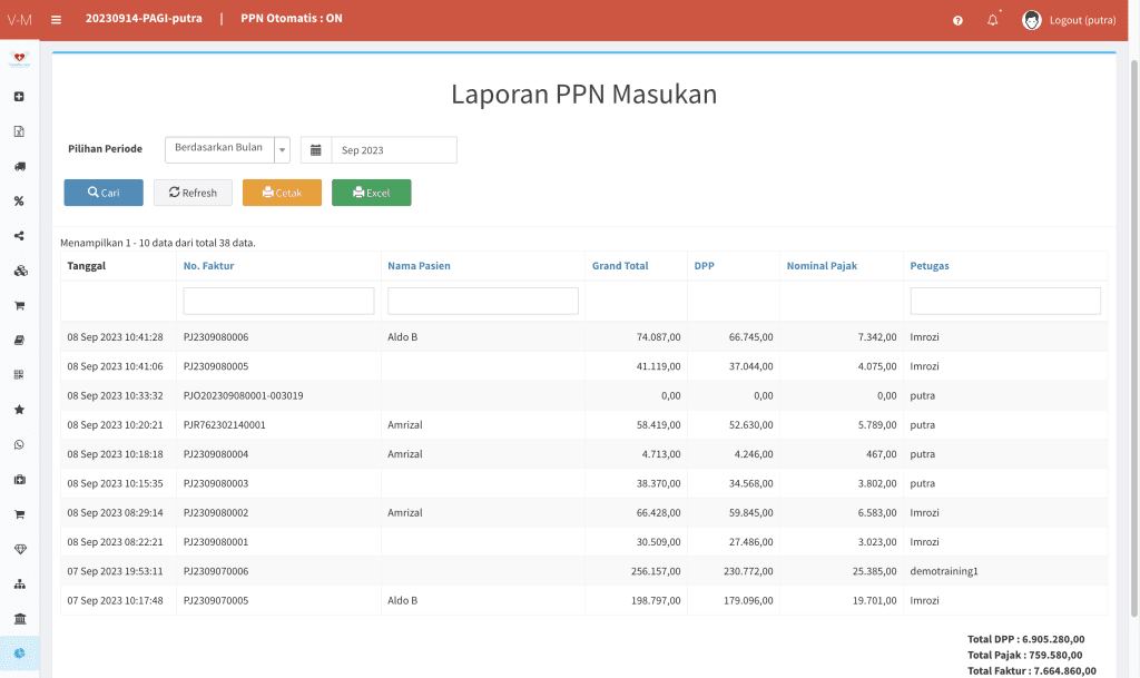 23.02 Laporan PPN Masukan